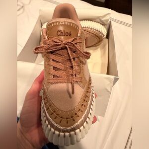 Nama Mixed Leather Stitch Platform Sneakers